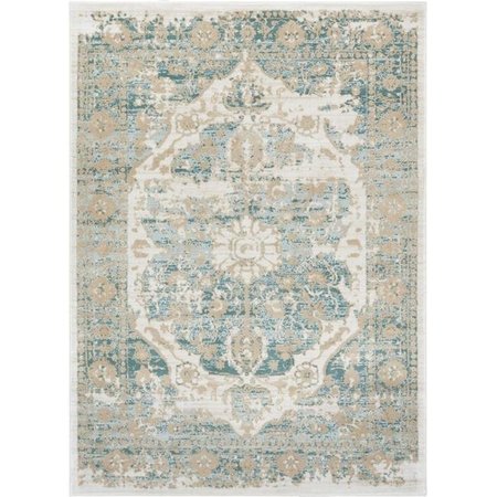 WELL WOVEN Well Woven KE-34-5 Kensington Maxwell Blue Vintage Modern Medallion Area Rug - 5 ft. 3 in. x 7 ft. 3 in. KE-34-5